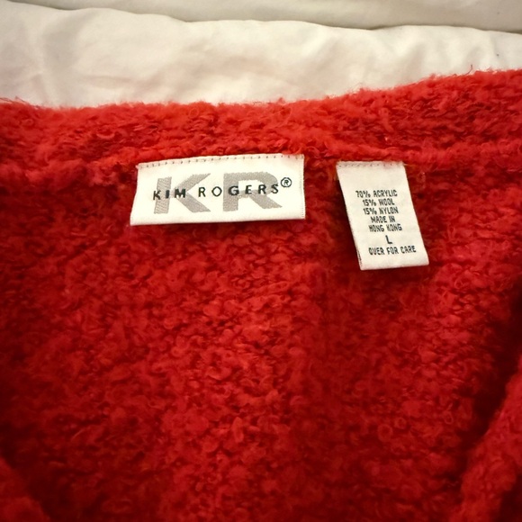 Red Textured Cardigan - Picture 9 of 10